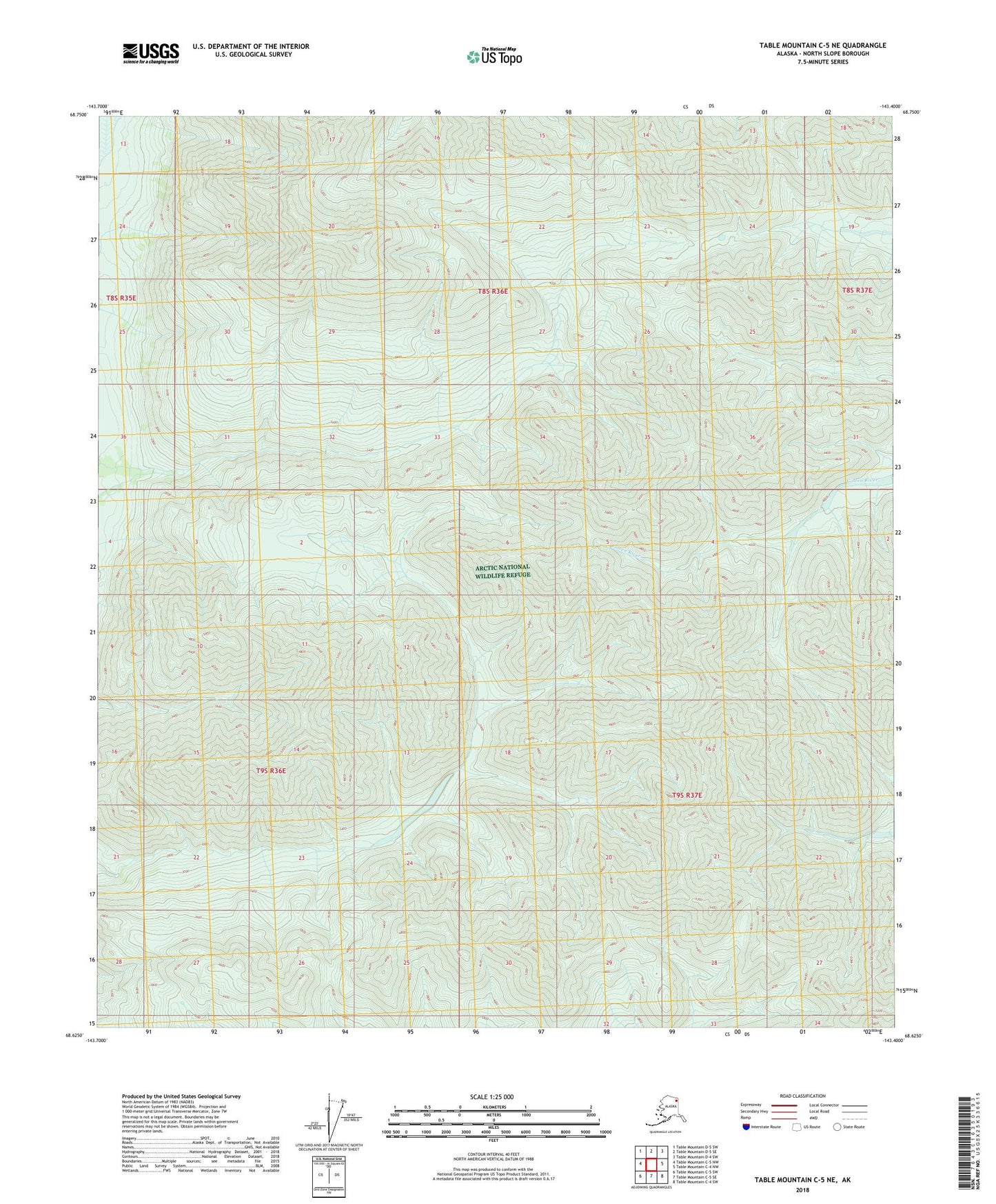 Table Mountain C-5 NE Alaska US Topo Map Image
