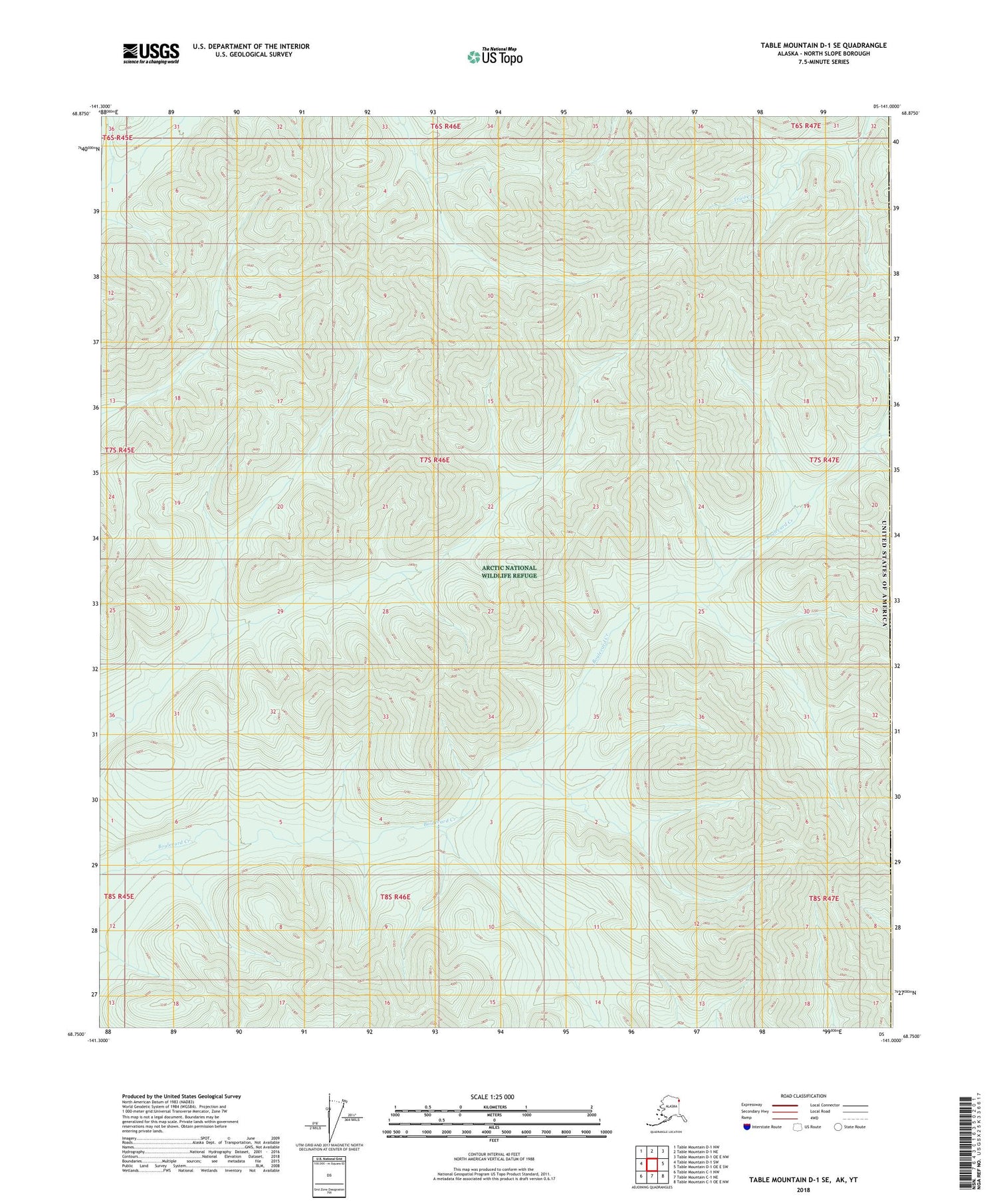Table Mountain D-1 SE Alaska US Topo Map Image