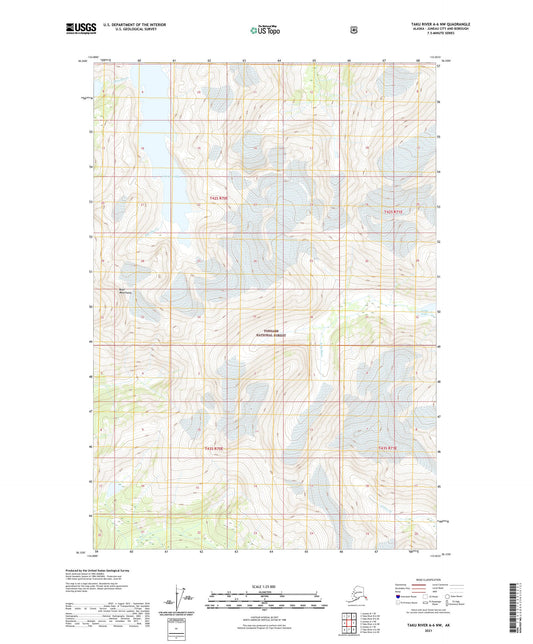 Taku River A-6 NW Alaska US Topo Map Image