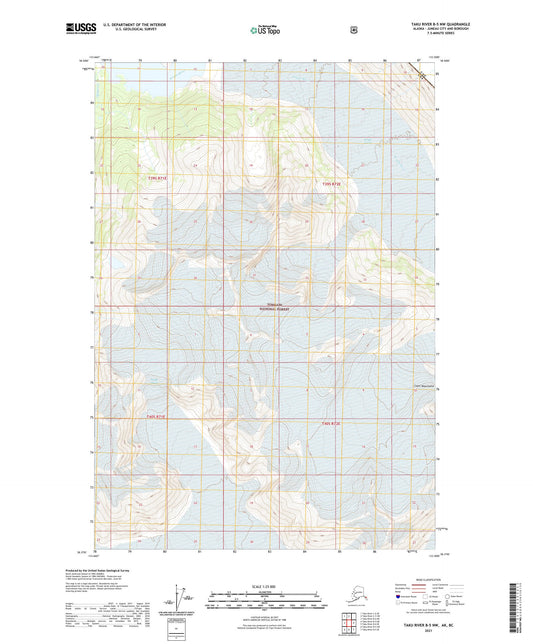 Taku River B-5 NW Alaska US Topo Map Image