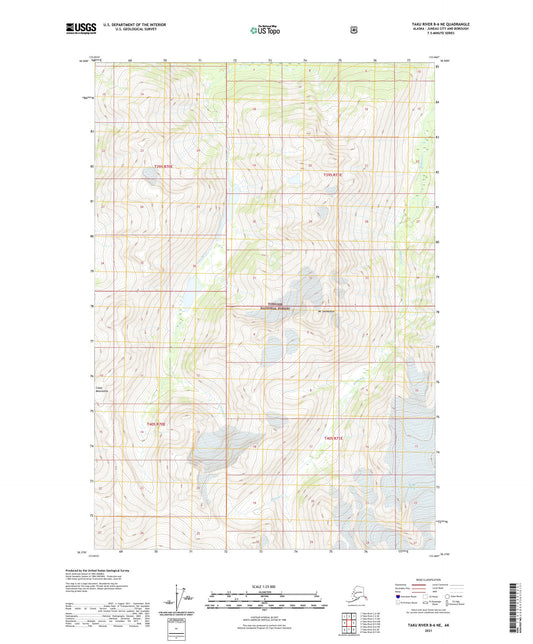 Taku River B-6 NE Alaska US Topo Map Image
