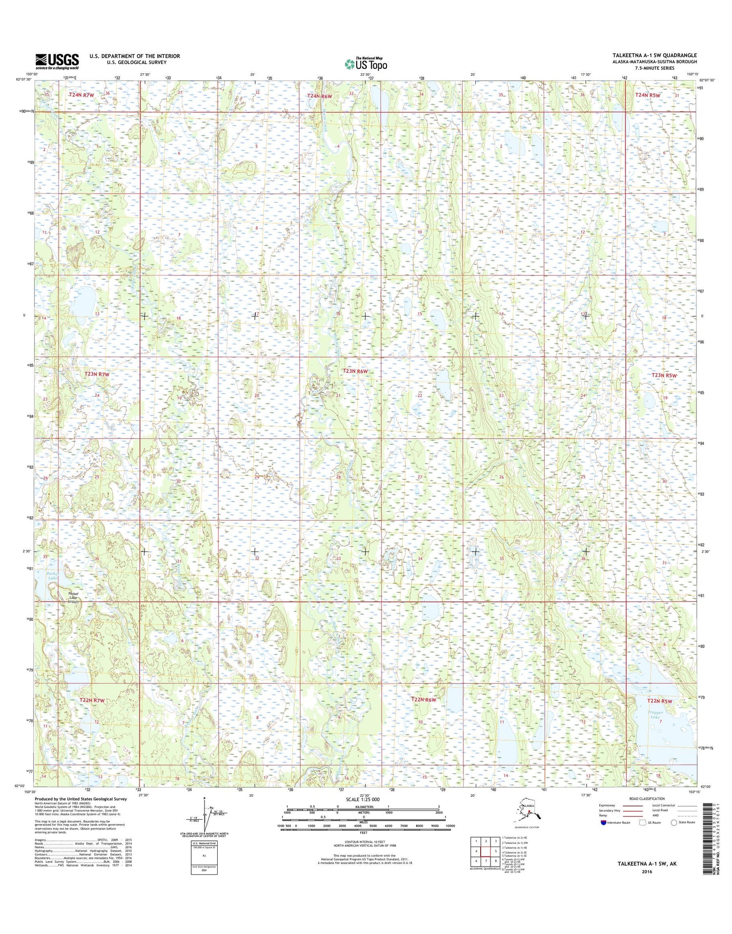 Talkeetna A-1 SW Alaska US Topo Map Image