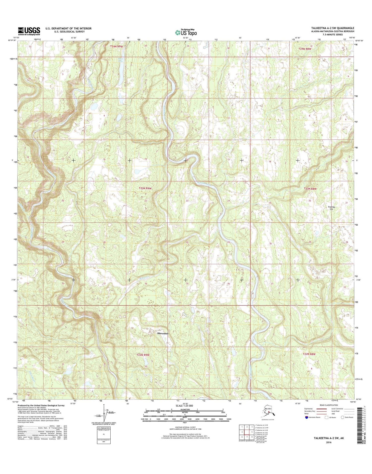Talkeetna A-2 SW Alaska US Topo Map Image