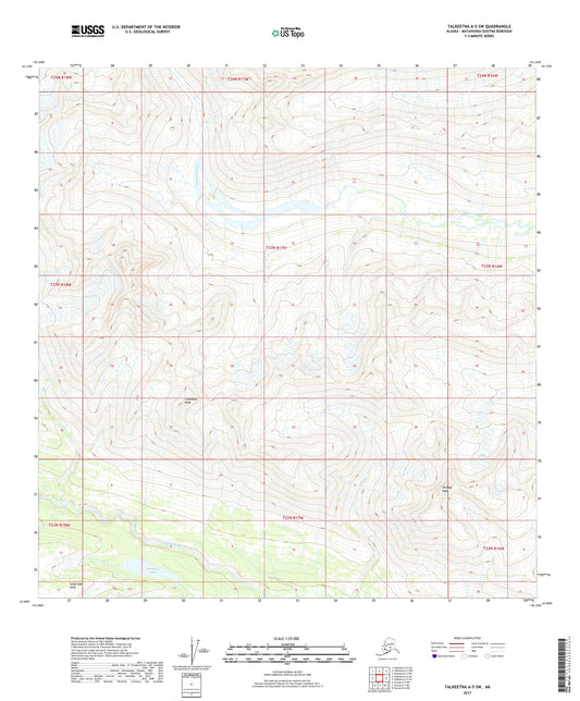 Talkeetna A-5 SW Alaska US Topo Map Image