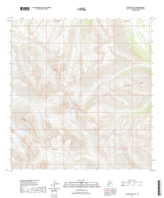 Talkeetna A-6 SW Alaska US Topo Map Image