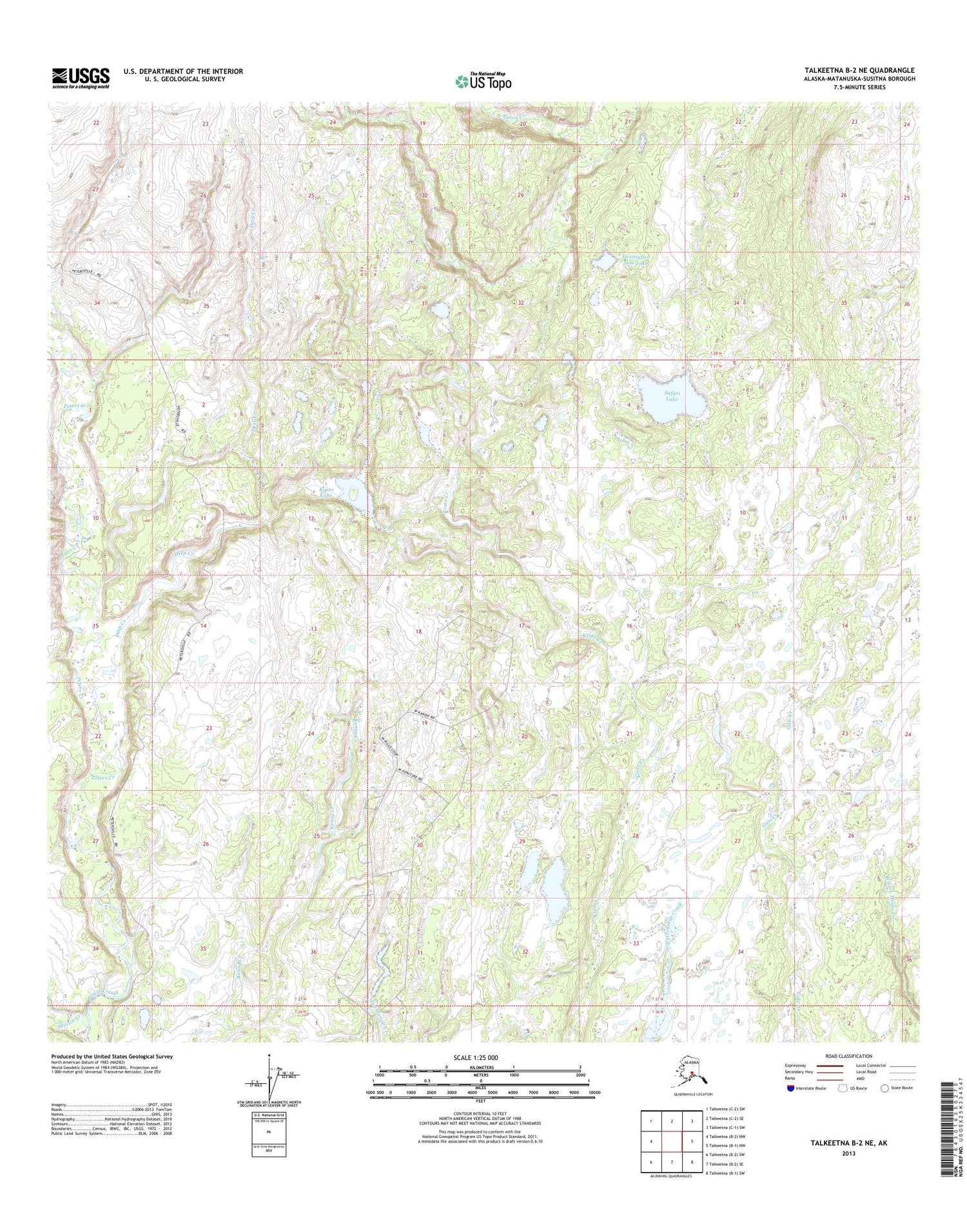 Talkeetna B-2 NE Alaska US Topo Map Image