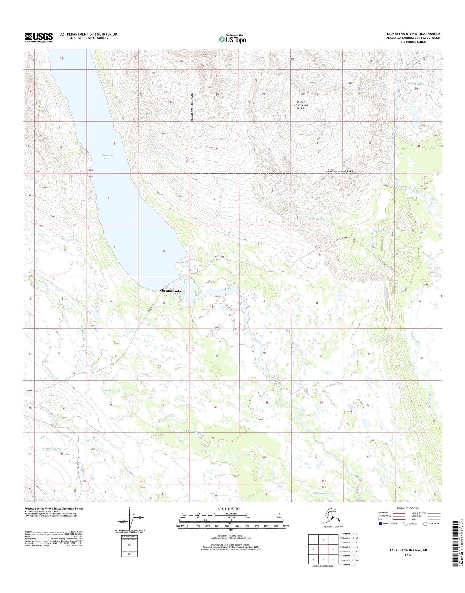 Talkeetna B-3 NW Alaska US Topo Map Image