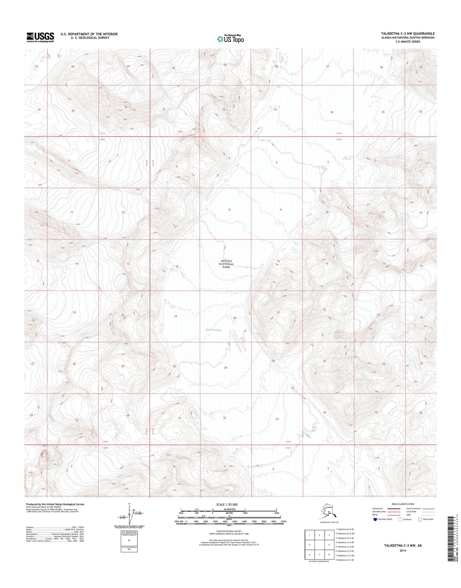 Talkeetna C-3 NW Alaska US Topo Map Image