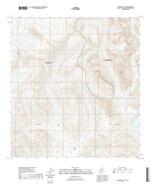 Talkeetna C-4 SE Alaska US Topo Map Image