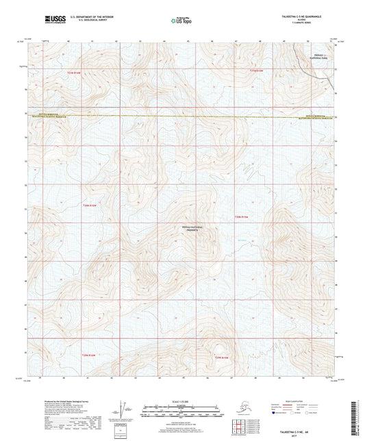 Talkeetna C-5 NE Alaska US Topo Map Image