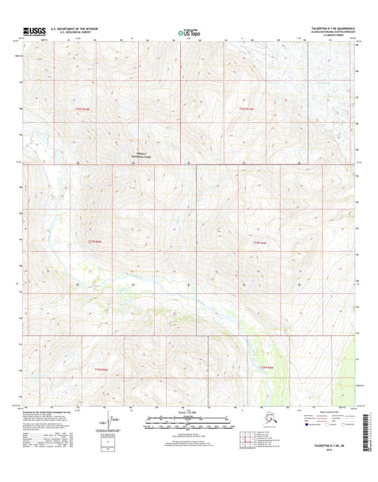 Talkeetna D-1 NE Alaska US Topo Map Image
