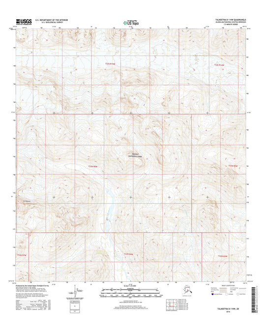 Talkeetna D-1 NW Alaska US Topo Map Image