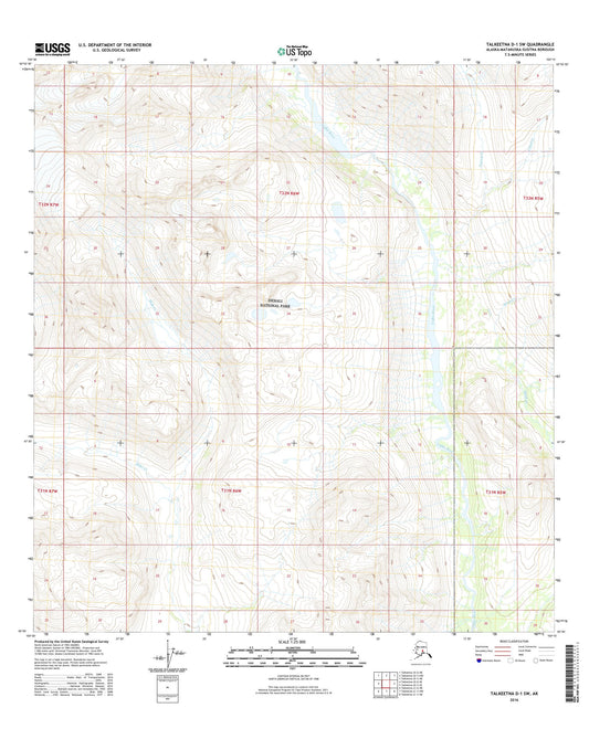 Talkeetna D-1 SW Alaska US Topo Map Image