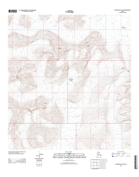 Talkeetna D-2 NW Alaska US Topo Map Image