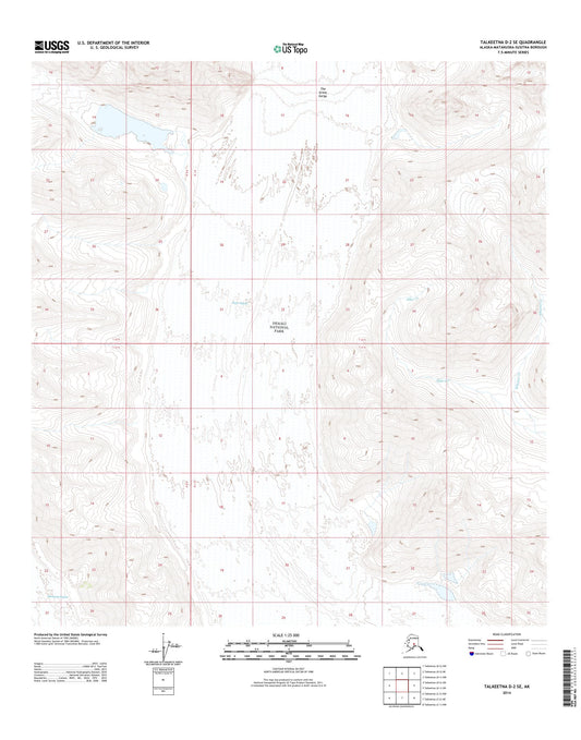 Talkeetna D-2 SE Alaska US Topo Map Image