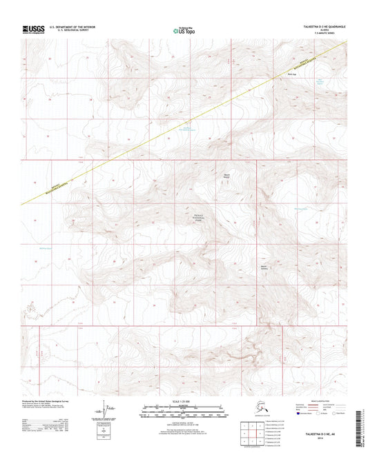 Talkeetna D-3 NE Alaska US Topo Map Image