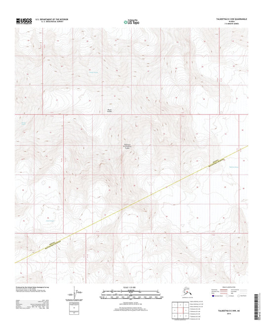 Talkeetna D-3 NW Alaska US Topo Map Image