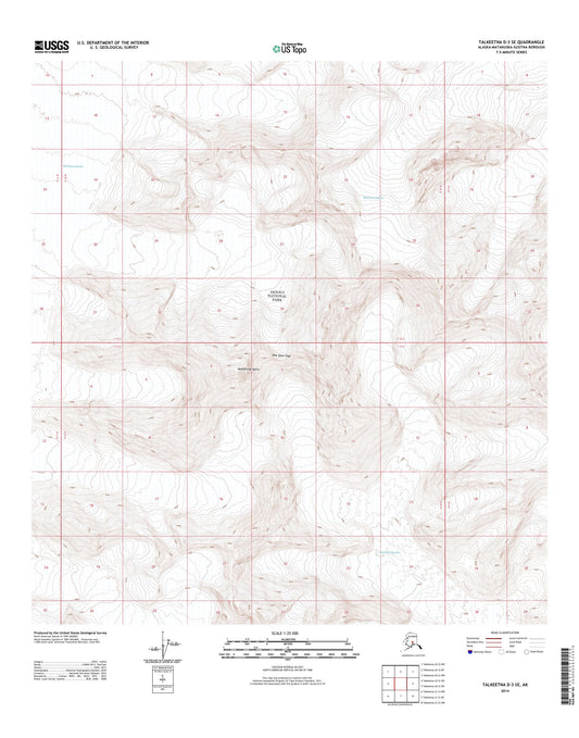 Talkeetna D-3 SE Alaska US Topo Map Image