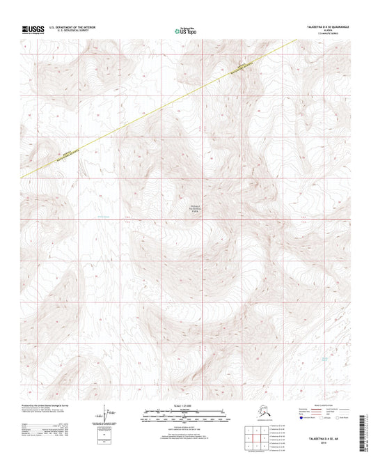 Talkeetna D-4 SE Alaska US Topo Map Image