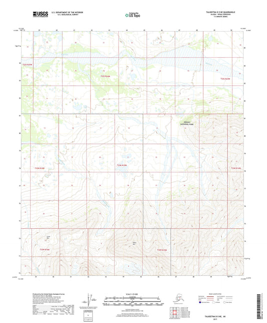 Talkeetna D-5 NE Alaska US Topo Map Image