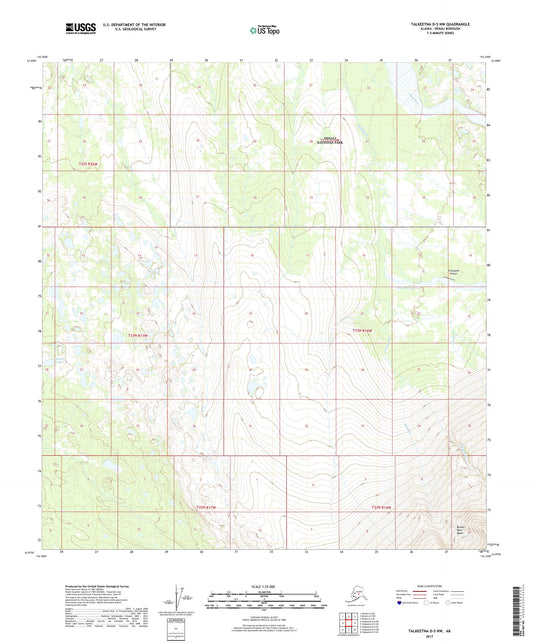 Talkeetna D-5 NW Alaska US Topo Map Image