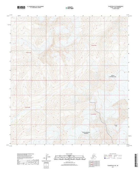 Talkeetna D-5 SE Alaska US Topo Map Image