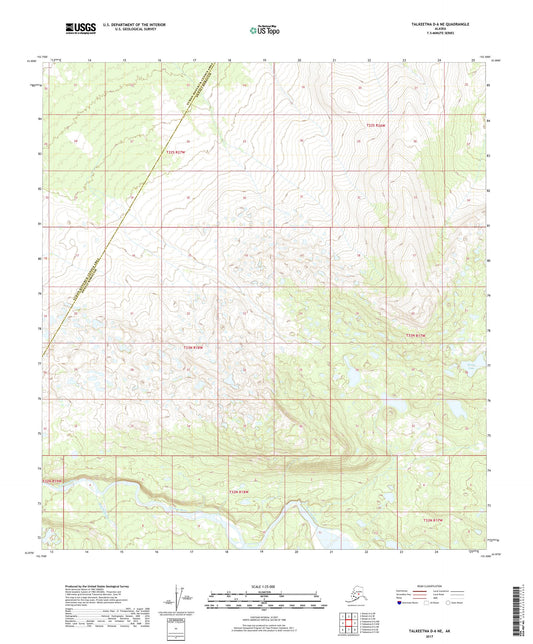 Talkeetna D-6 NE Alaska US Topo Map Image