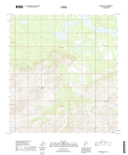 Talkeetna D-6 SE Alaska US Topo Map Image