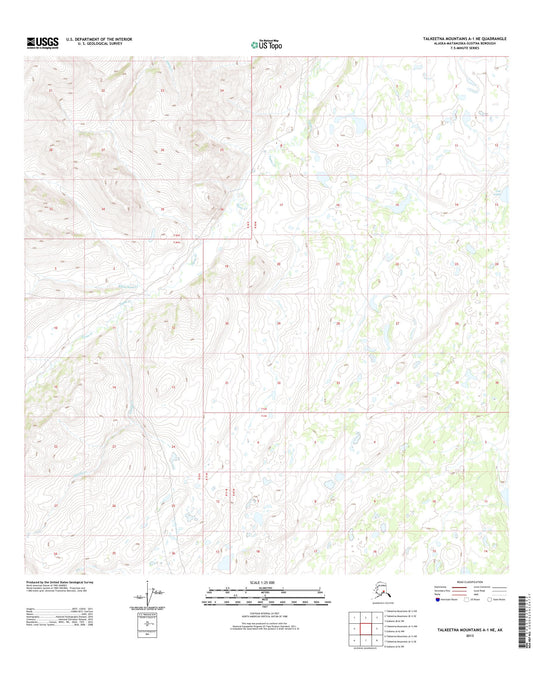 Talkeetna Mountains A-1 NE Alaska US Topo Map Image
