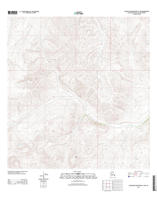 Talkeetna Mountains A-1 NW Alaska US Topo Map Image
