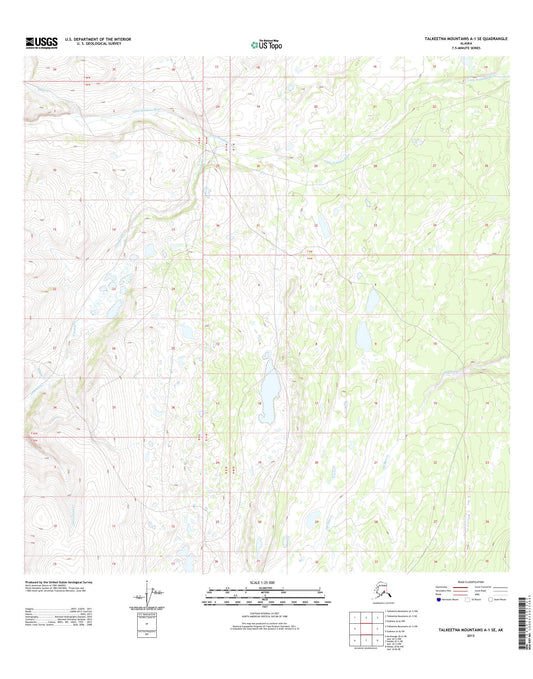 Talkeetna Mountains A-1 SE Alaska US Topo Map Image
