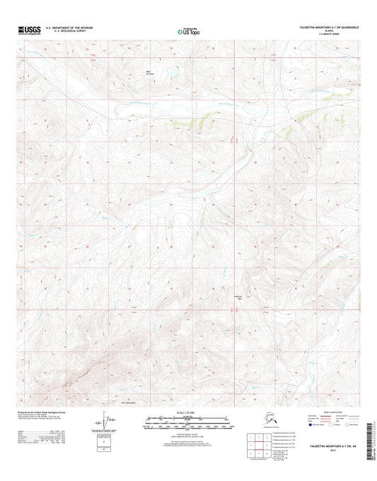 Talkeetna Mountains A-1 SW Alaska US Topo Map Image