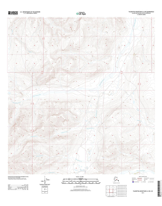 Talkeetna Mountains A-2 NE Alaska US Topo Map Image