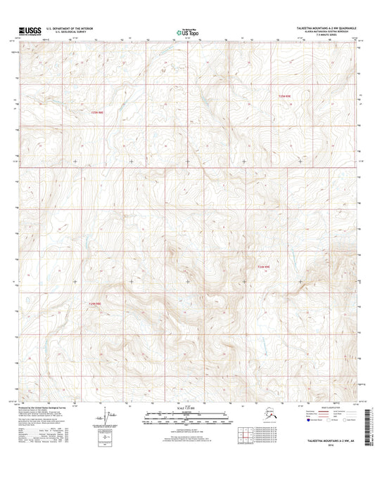 Talkeetna Mountains A-2 NW Alaska US Topo Map Image