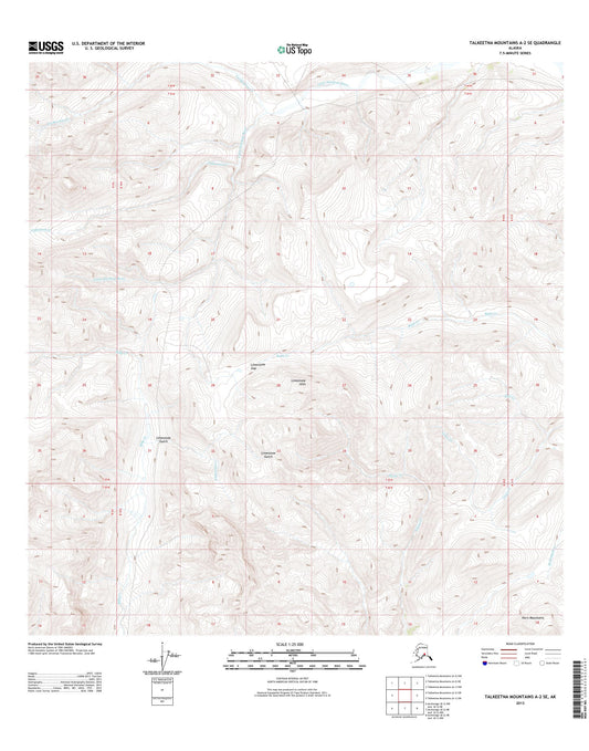 Talkeetna Mountains A-2 SE Alaska US Topo Map Image
