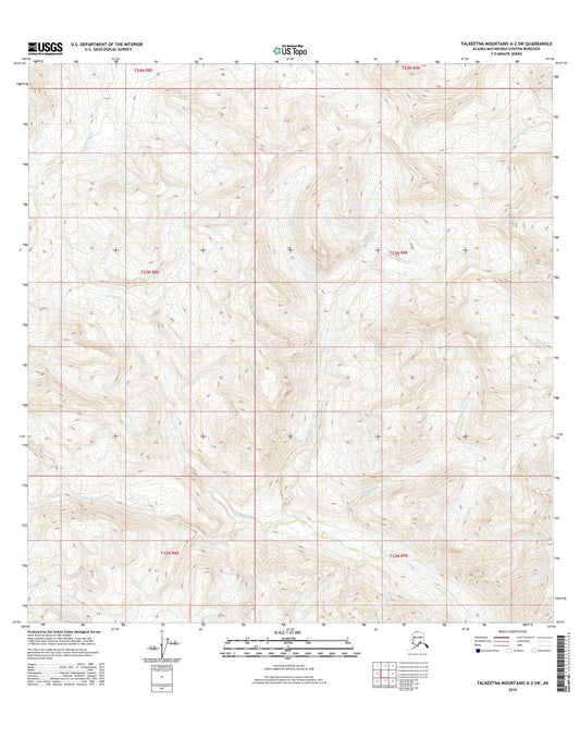 Talkeetna Mountains A-2 SW Alaska US Topo Map Image