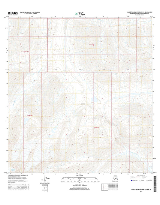 Talkeetna Mountains A-3 NW Alaska US Topo Map Image