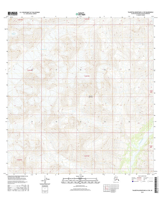 Talkeetna Mountains A-3 SW Alaska US Topo Map Image