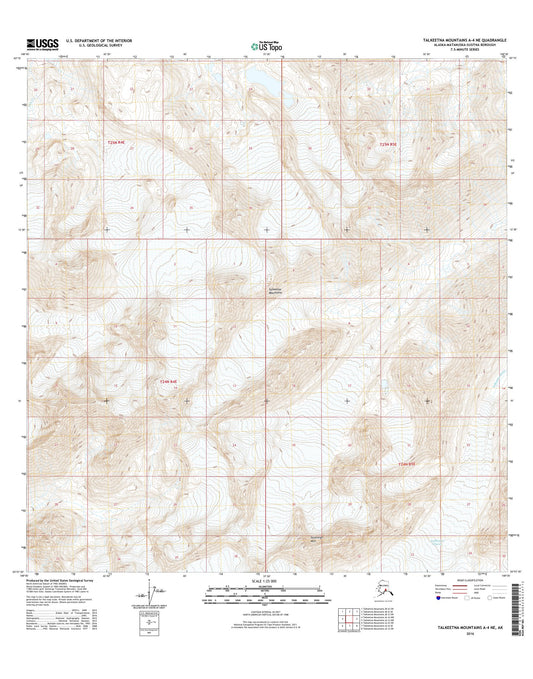 Talkeetna Mountains A-4 NE Alaska US Topo Map Image