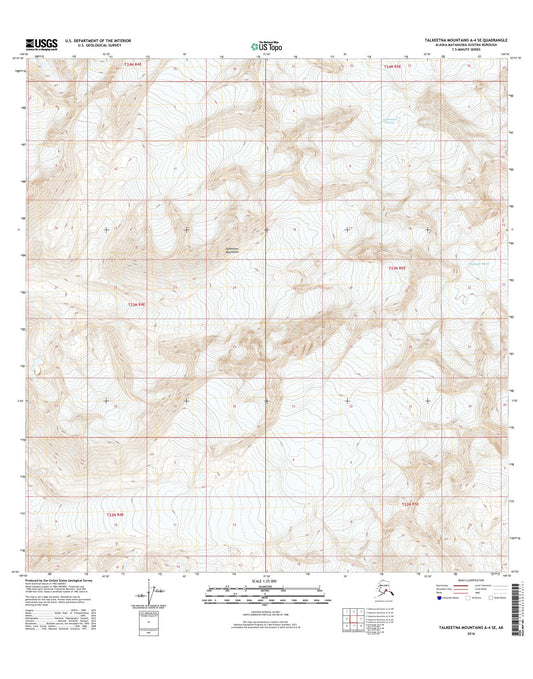 Talkeetna Mountains A-4 SE Alaska US Topo Map Image