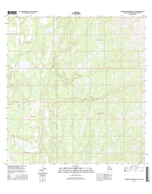 Talkeetna Mountains A-6 NW Alaska US Topo Map Image