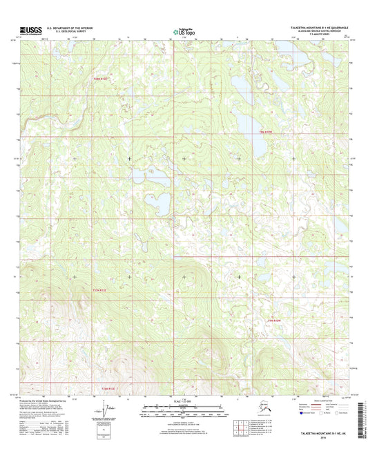 Talkeetna Mountains B-1 NE Alaska US Topo Map Image