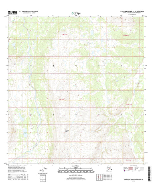 Talkeetna Mountains B-1 NW Alaska US Topo Map Image