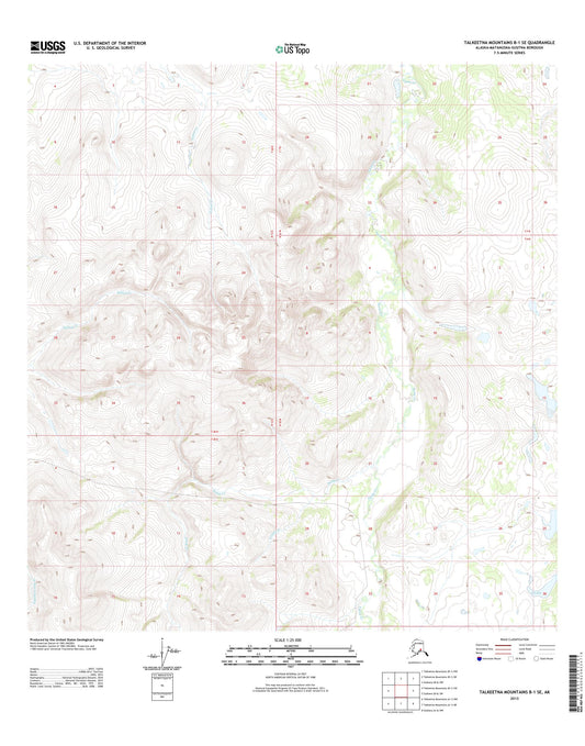 Talkeetna Mountains B-1 SE Alaska US Topo Map Image
