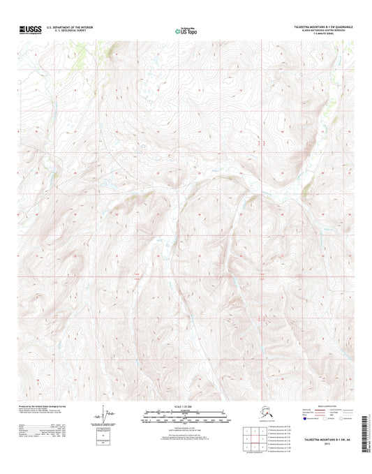 Talkeetna Mountains B-1 SW Alaska US Topo Map Image