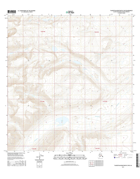 Talkeetna Mountains B-2 NW Alaska US Topo Map Image