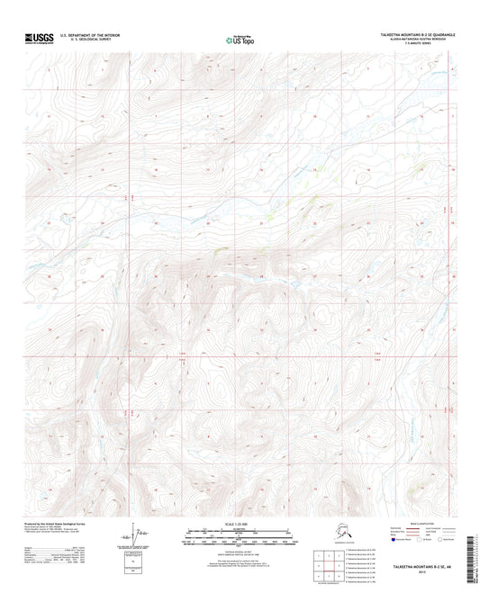 Talkeetna Mountains B-2 SE Alaska US Topo Map Image