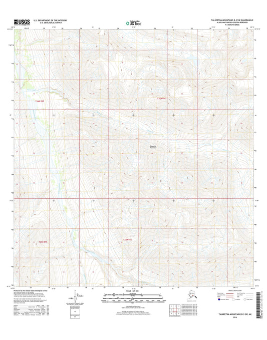 Talkeetna Mountains B-3 SW Alaska US Topo Map Image