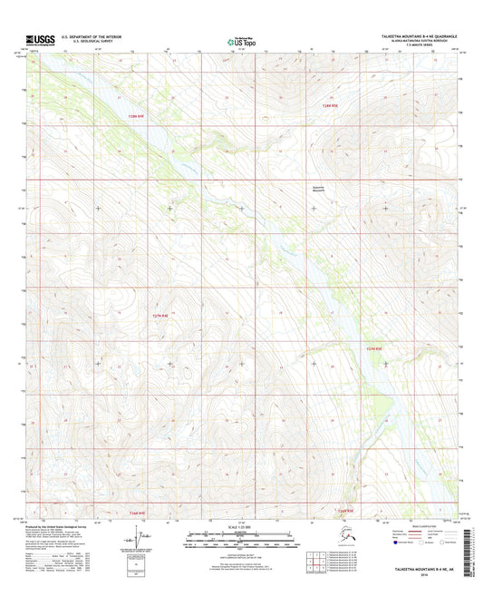 Talkeetna Mountains B-4 NE Alaska US Topo Map Image