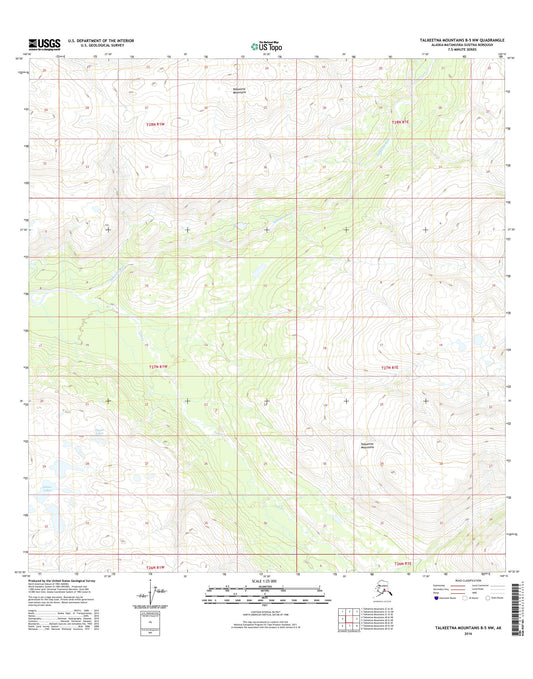 Talkeetna Mountains B-5 NW Alaska US Topo Map Image